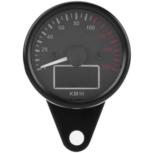 Universal Motorcycle Digital Tachometer Speedometer with Odometer and Silver Dashboard Gauge 1