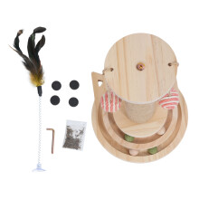 Katzenkratzbaum aus Holz, interaktiv, reduziert