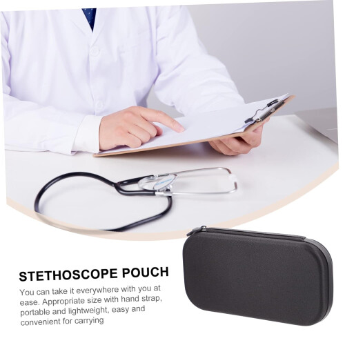 Stethoscope Case Bag for Classic Hard Shell Stethoscope Organizer with Mesh Pocket and Durable Material, Black 1
