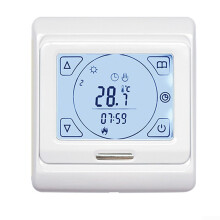 Underfloor Heating Thermostat with Programmable Touch Control, 2Pole Safety Switch, Overheat Protection
