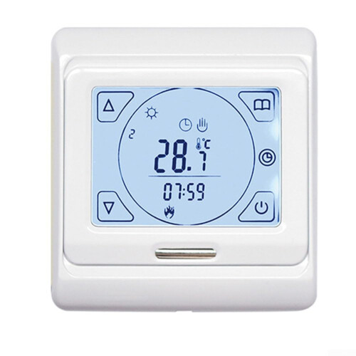 Underfloor Heating Thermostat with Programmable Touch Control, 2Pole Safety Switch, Overheat Protection