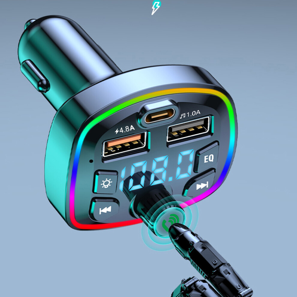 Bt5.0 Car Mp3 Player Fm Transmitter Dual Usb Pd Car Charger Radio Receiver 5071375841456