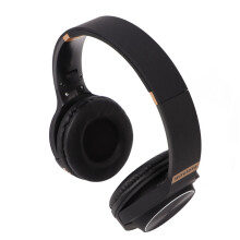 Casque Bluetooth pliable avec réduction de bruit, 300mAh, stéréo, noir
