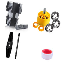 Pipe Threading Tool Set for Electric Drill, Steel and PVC, Multiple Die Sizes, Plumbing Repairs, 4pcs