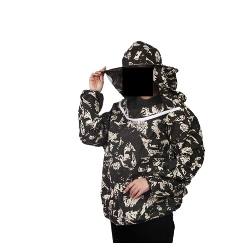 Apiary Suit Beekeeping Foldable Jacket Veil Set Double Zipper Protective Beekeeping Suit With Hat Gris 2