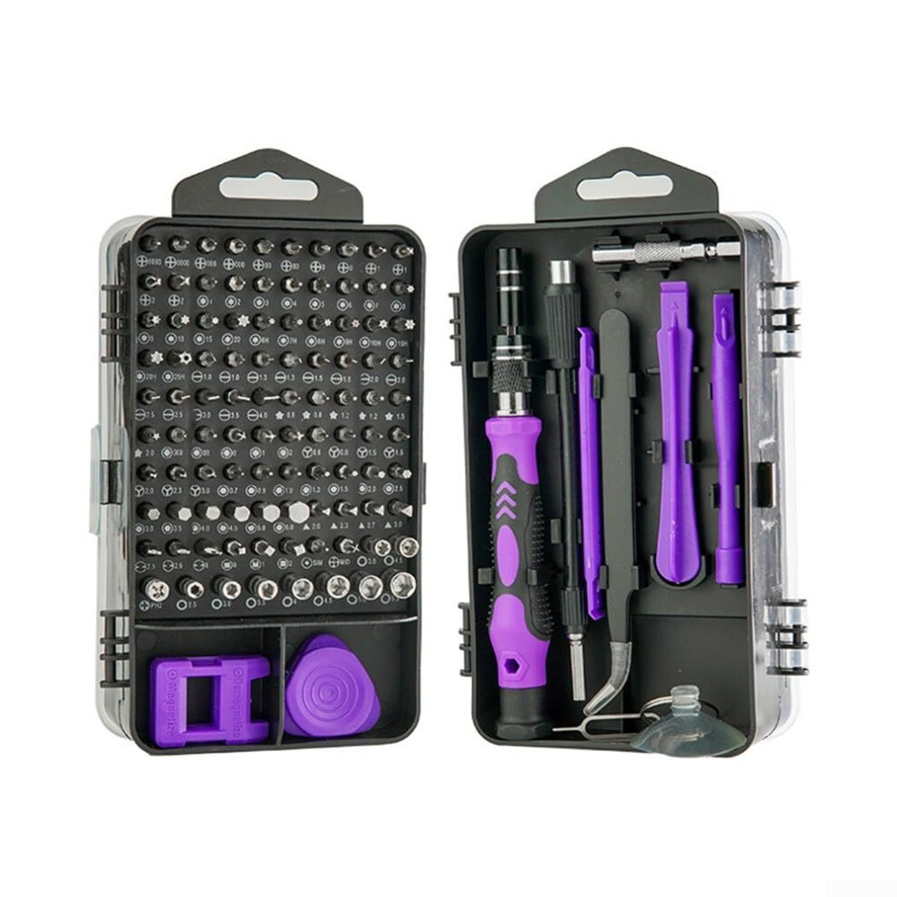 Complete Screwdriver Set With 115 Bits For Electronic And Appliance Repairs (Purple) 9347817656527