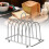 Silver Bread Rack Organizer for Kitchen Counter, Iron Plating Toast Holder with Easy Access Design 3