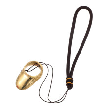 Brass Thumb Ring With Lanyard For Archery Copper Finger Tab Guard Bow Shooting Hunting Target Practice Wear Resistance