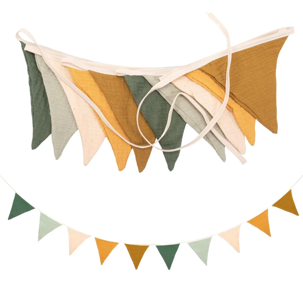 Cotton Bunting Garlands Triangular Flags Pennant Banners For Nursery And Kids Room Decoration Wall Hanging Decoration