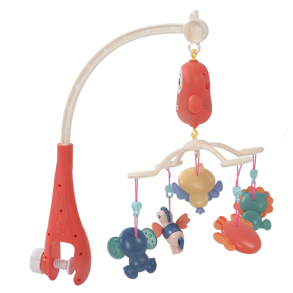Baby Crib Mobile With Music Lights Remote Control 360 Rotation Red
