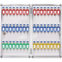 Wall Mount Key Cabinet With Lock For Hotels And Schools, 48Key Capacity, Markable Key Tags, Durable Steel, One Color