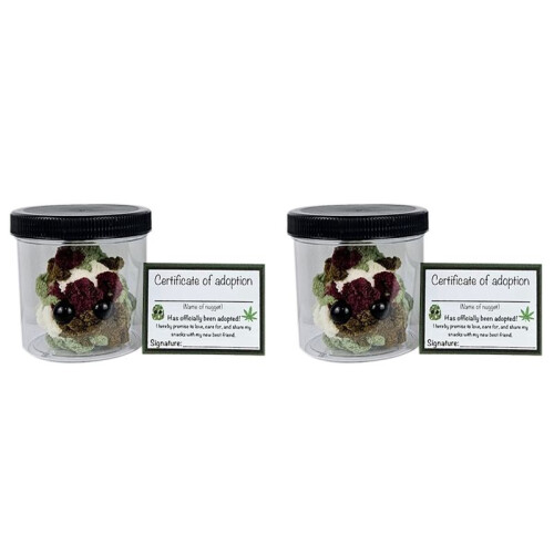 2X Adopt A Weed Plushie,Jar Funny Plush Desktop Accessories B