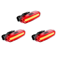 3X Ładowana na USB Tylna Lampka Rowerowa Ostrzeżenie LED Tylna Lampka Rowerowa IPX6 Wodoodporna do Kasku