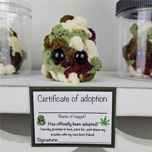 2X Adopt A Weed Plushie,Jar Funny Plush Desktop Accessories B 1