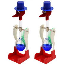 2X Transparent Drinking Bird with Fluid Perpetual Motion Balance Drink Water Bird Non-Stop Kids Educational Toys,A