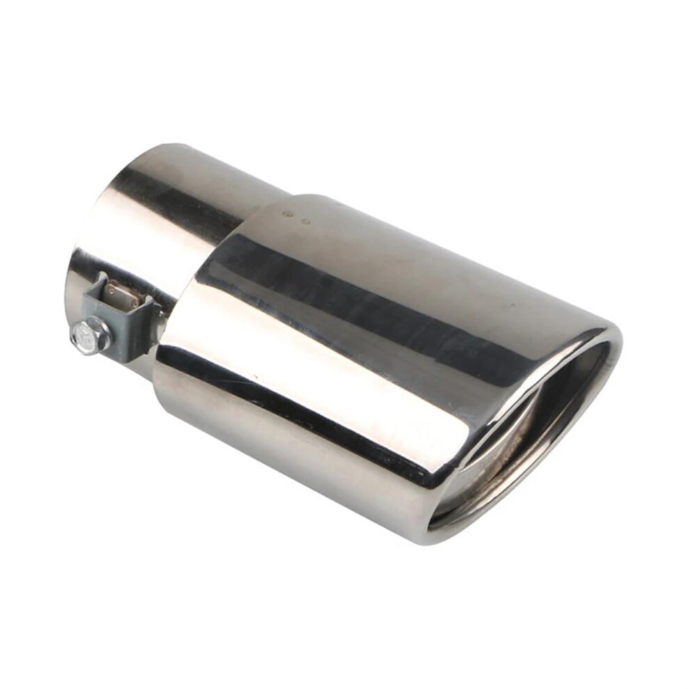 Exhaust Pipe 63Mm Stainless Steel Car Exhaust Muffler Tip Tailpipe End Pipe Straight Silver 9187378452530