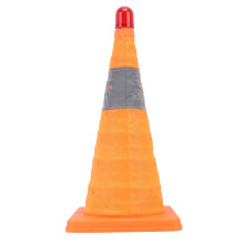 Ausziehbarer Verkehrsleitkegel 45cm mit reflektierendem Warnlicht und langlebigem Sockel