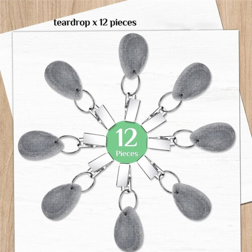 12 Pieces Tablecloth Weights Tablecloth Pendant Teardrop Shape Table Cover Weights Stone Table Weights Hangers 1