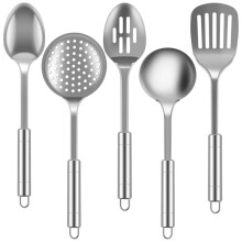 5-Teiliges Kochutensilien-Set für die KüChe, Edelstahl, Schaufel, SuppenlöFfel, Spatel, Utensilien, Geschirr, Kochutensilien