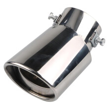 Car Exhaust Tip Universal Stainless Steel Tailpipe Tip 1.52.1 Inch Pipe Diameter Silver Bent Rear Muffler End Cap