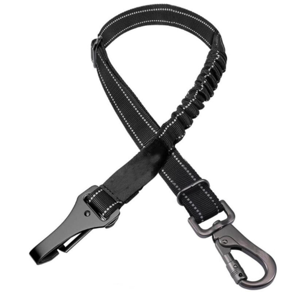 Dog Seat Belt Adjustable Length Car Safety Harness With Bungee Shock Absorption And 360 Clip 9187378453025