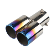 Dual Outlet Car Exhaust Tip Stainless Steel Muffler with Chrome Finish for 1.52.3 Inch Inlet