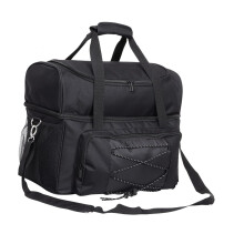 2 Ball Bowling Bag Oxford Cloth Tote Case With Padded Ball Holder Outdoor Sports Black Travel Storage
