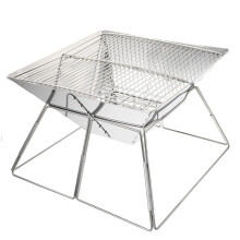 Portable BBQ Grill Stainless Steel Folding Charcoal Stove for Camping and Outdoor Cooking