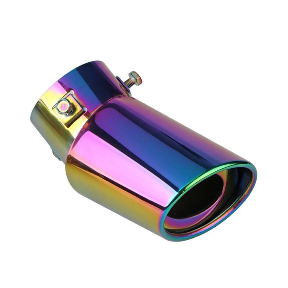 Car Exhaust Muffler Pipe 1Piece 2.5 Inch Inlet Stainless Steel Chrome Trim Rear Tail Muffler Tip Neon Chrome Bent 9199774116251