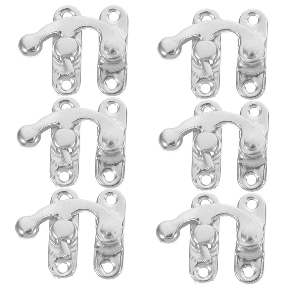 6Pcs Antique Box Latch With Screws, Vintage Metal Hasp Lock For Wooden Cabinets, Boxes, Storage 9382693432742