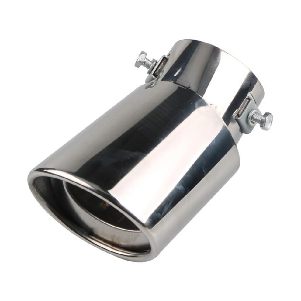 Universal Chrome Car Exhaust Tip Stainless Steel Single Outlet Muffler With Rustresistant Design 9187378453438
