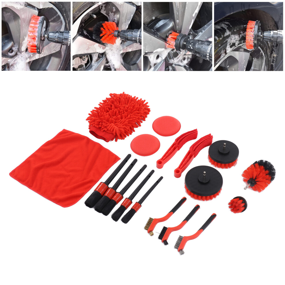 Car Cleaning Tools Kit with Detailing Brush for Interior & Exterior Surfaces