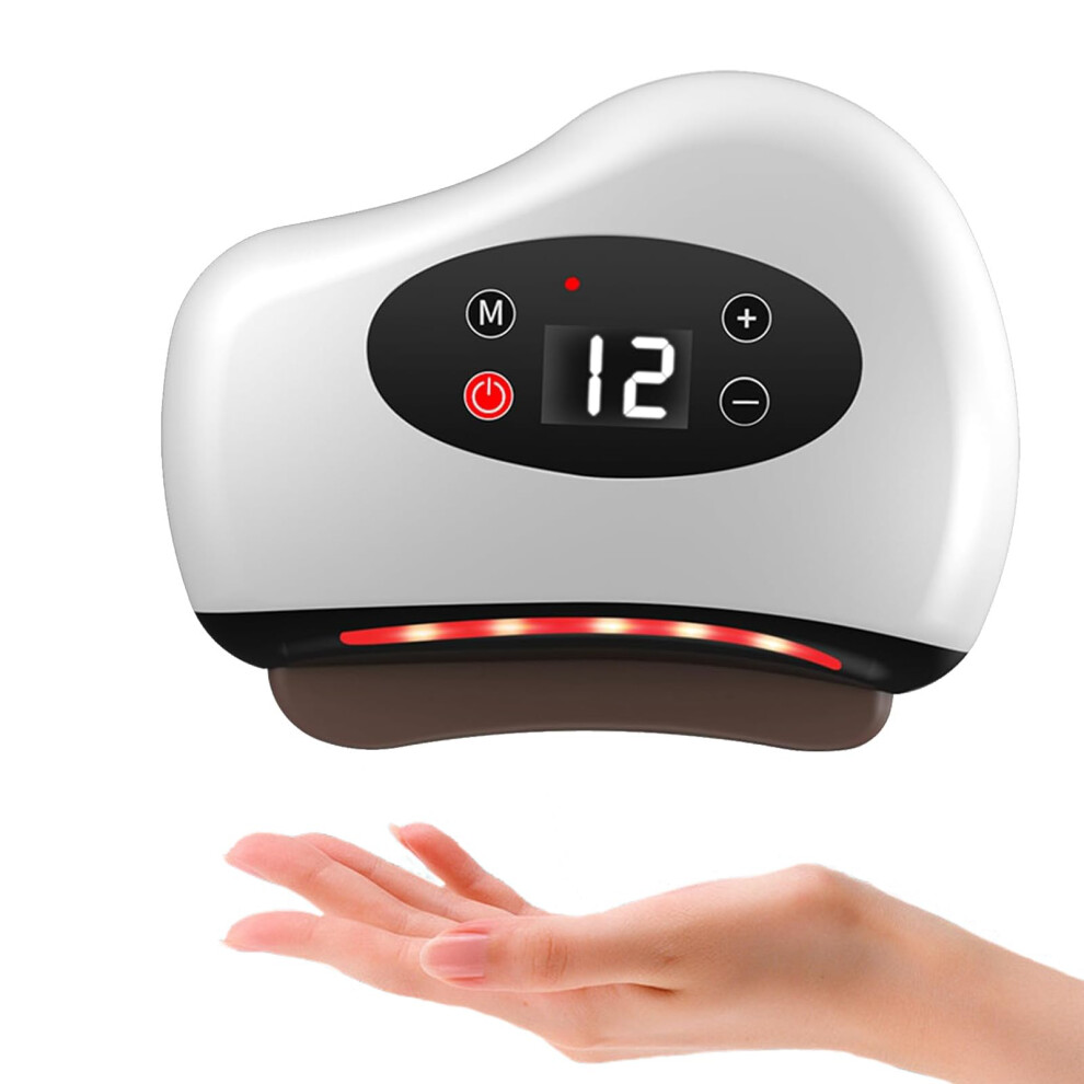 Foot Scraper White Frame Plantar Fasciitis Massager 12 Massage Levels 12 Heat Levels Red Light Heat Vibration