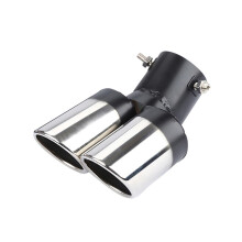 Car Exhaust Tip Stainless Steel Muffler Dual Outlet Rust Resistant Universal Tail Pipe