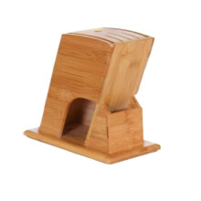 Bamboo Knife Block Stand with MultiStorage Design for Compact Wooden Kitchen Organizer