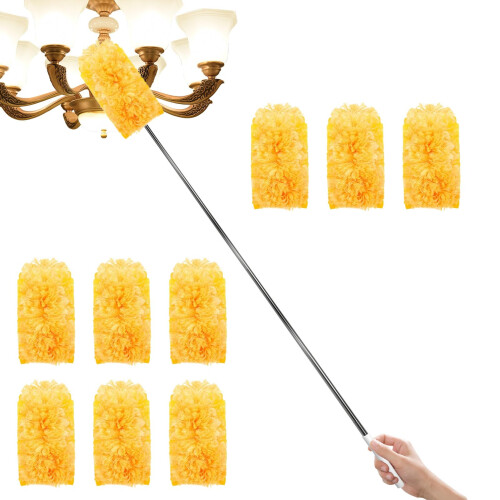 Adjustable 360 Microfiber Dusting Brush with Electrostatic Dust Capture for Home and Office Cleaning