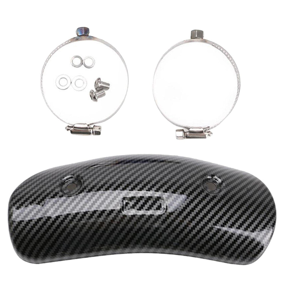 7.7 Inch Motorcycle Exhaust Heat Shield Carbon Fiber Middle Pipe Guard Kit For Heat Protection 9187378453810