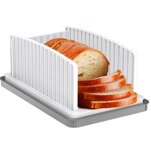 New Improved Bread Slicer for Homemade Bread, Adjustable Width Bread Slicing Guide, Foldable and Compact 1