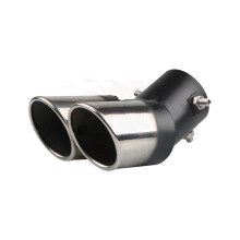 Car Exhaust Tip Stainless Steel Dual Pipe 63mm Blue Burned Muffler Tail for Universal Cars