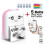 Mini draagbare Bluetooth-thermische printer, 5 rollen zelfklevend papier, compatibel met Android/iOS, roze 1