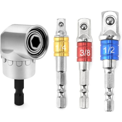 105 Angle Driver Adapter, Angle Attachment for Cordless Screwdriver, Hex Shank Drill, with Adapter