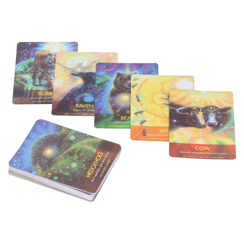 English Tarot Animal Pattern Divination Deck, Coated Paper Tarot Card Game