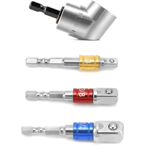 105 Angle Driver Adapter, Angle Attachment for Cordless Screwdriver, Hex Shank Drill, with Adapter 1