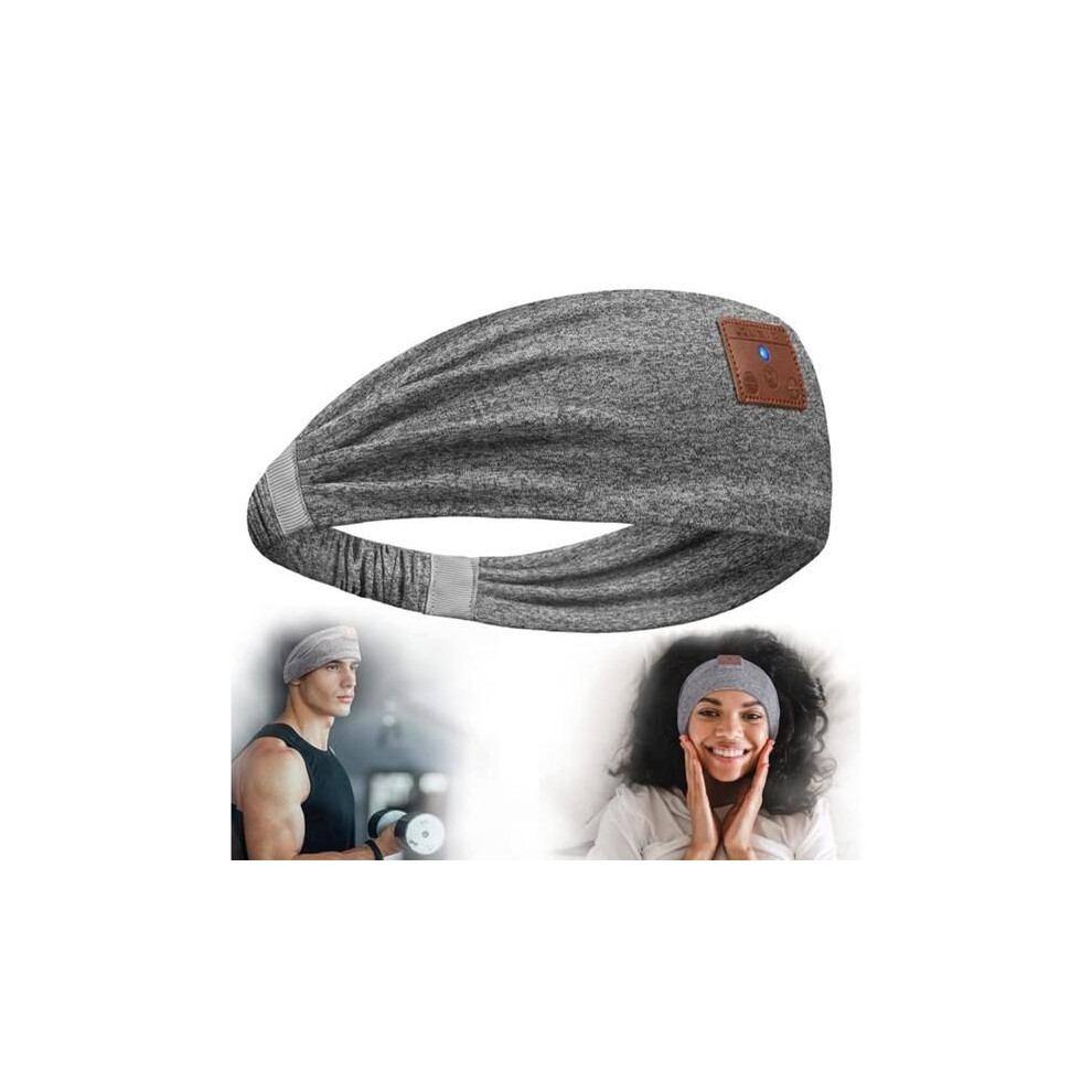 Bluetooth Sleep Headphones Headband, Headband Headphones Wireless Earphones Built-In Speakers For Side Sleepers- Grey 8581600538749