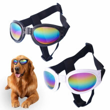 2-pack hondenzonnebrillen, winddicht, anticondens, UV-bescherming voor katten en kleine honden, zwart