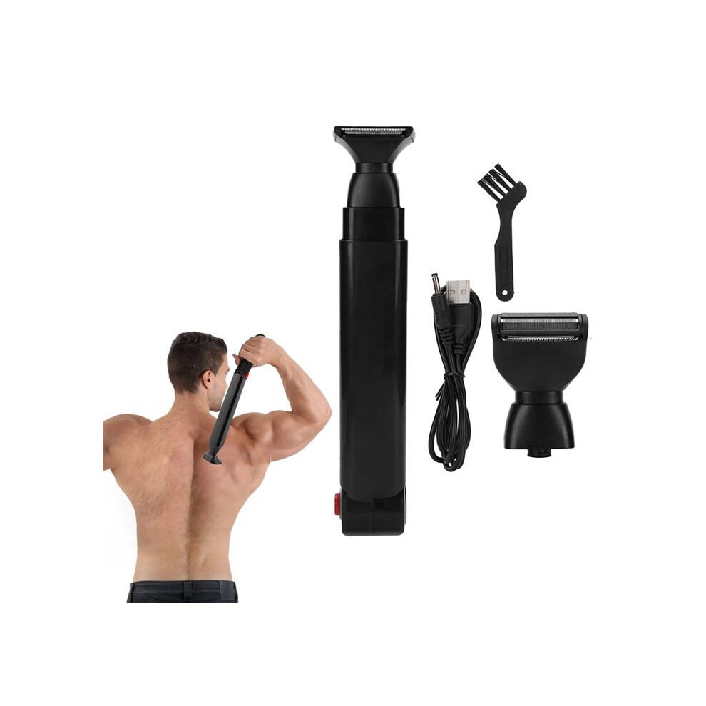 Aihontai Usb Rechargeable Back Hair Trimmer For Men, Adjustable Back Shaver