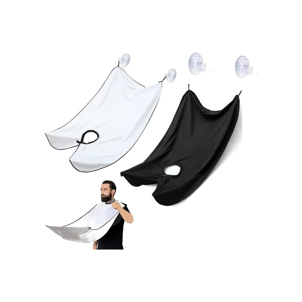 Aihontai Beard Apron For Beard, 2 Pieces Shaving Cape Beard Apron Bib Waterproof Professional Beard Grooming Cloth With