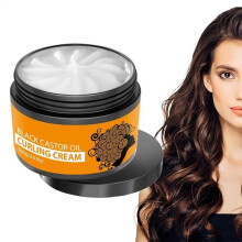 Curlingcrème, Krulcrème, Crème voor krullend haar, Hydraterende zwarte ricinusolie Curling Cream, Hydraterende zwarte ricinusolie Curling