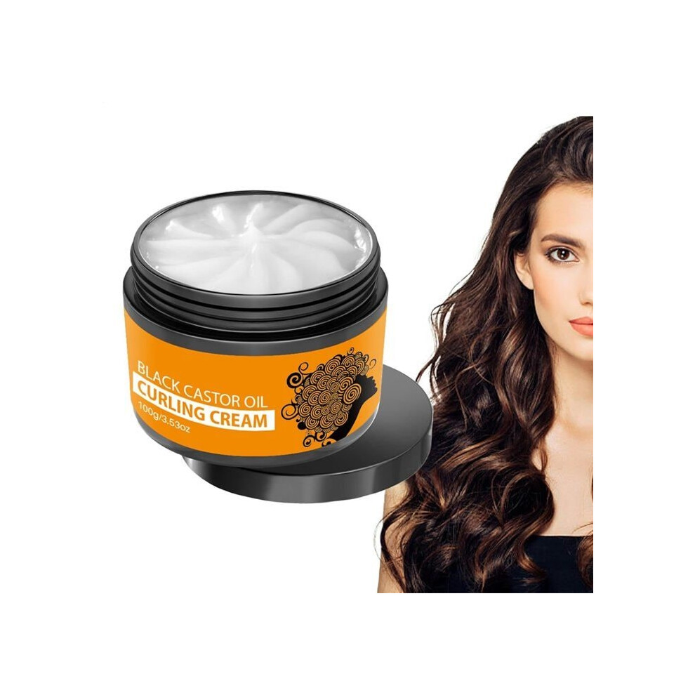 Aihontai Curling Cream,Curl Cream,Curly Hair Cream,Moisturizing Black Castor Oil Curling Cream,Hydrating Black Castor Oil Curling