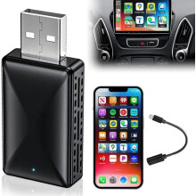 Draadloze Carplay-adapter Android Auto en Carplay draadloze adapter voor iPhone, compatibel met iOS 10+ en Android 11.0+